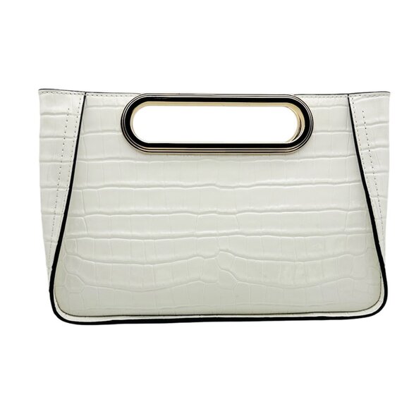 Michael Kors Convertible Leather Clut Optic White Retail $298 Clearance Sale - Picture 2 of 12